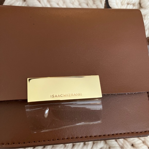 New Isaac Mizrahi Live Whitney Small Shoulder Saddle Cognac Brown Leather Bag - Picture 4 of 7